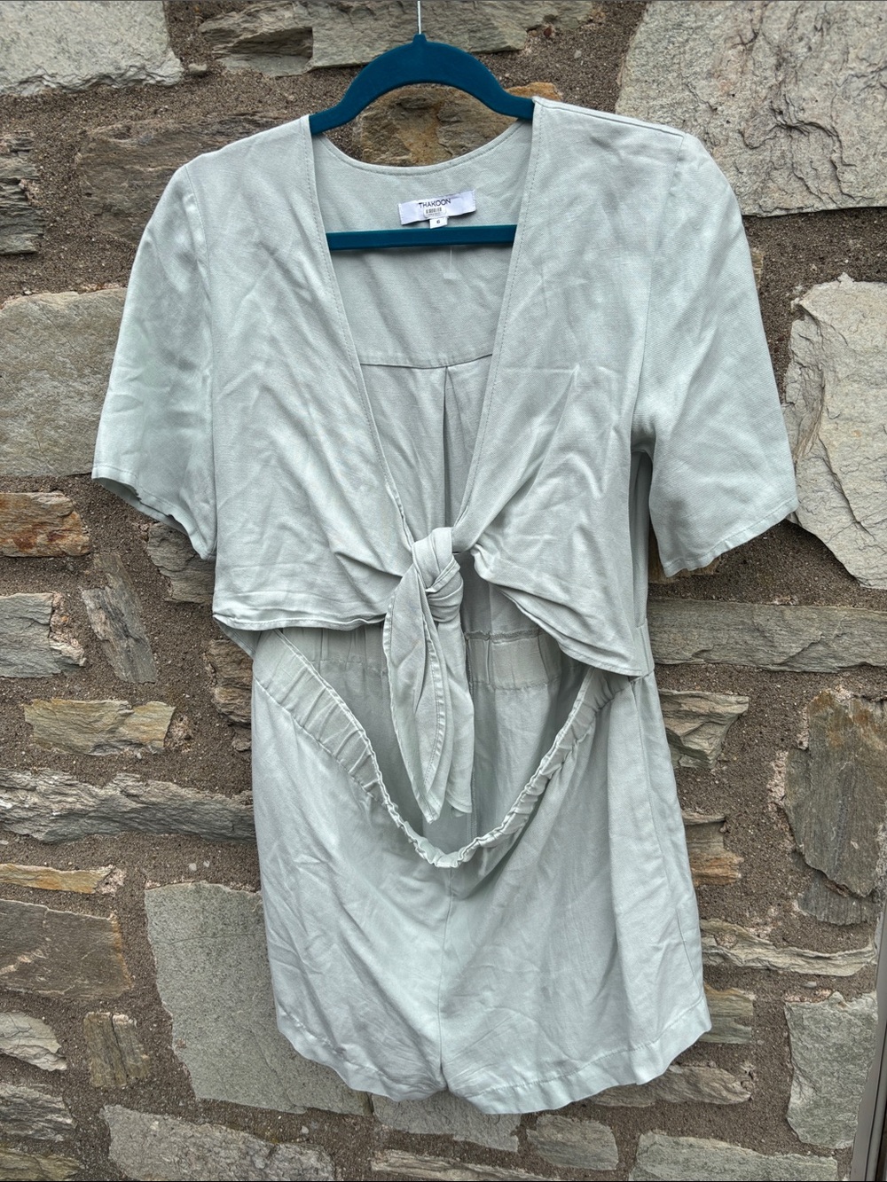 Thakoon Mint Tie Waist Romper